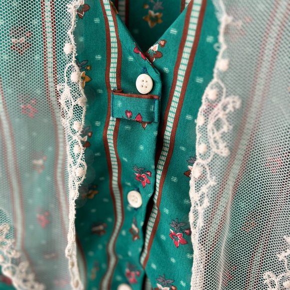 Rare Levi's Levi Strauss & Co Western Button Down Top Lace Size 10 Vintage - Picture 9 of 13